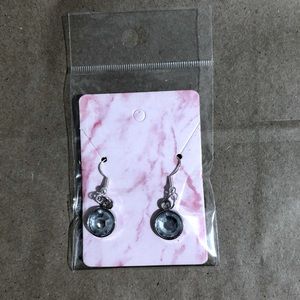 Clear Flat Faceted Bead Dangle Earrings